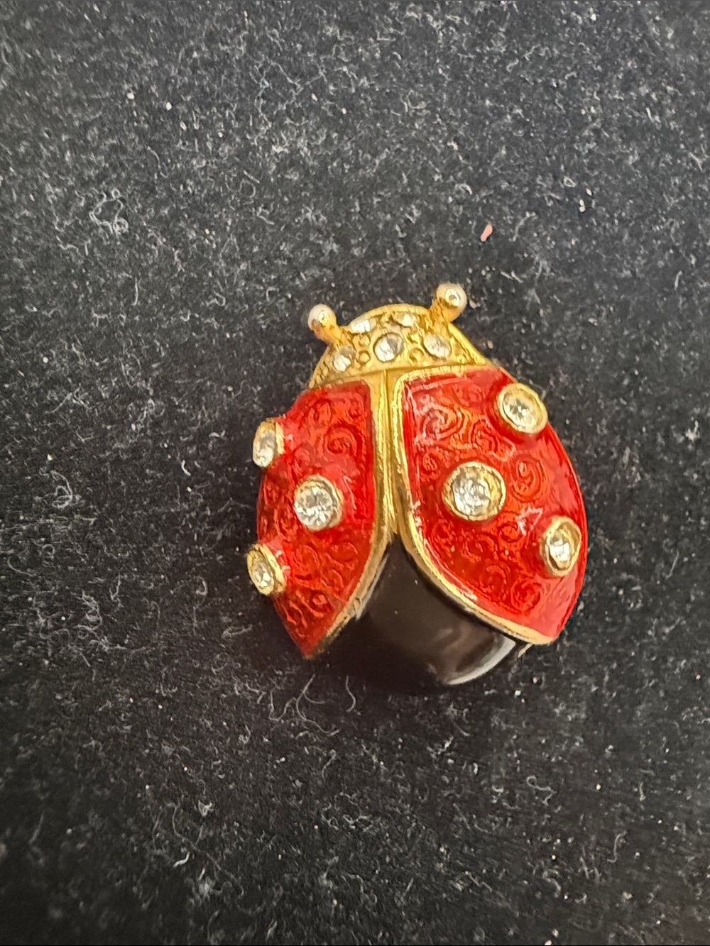 Gold-Tone Red Ladybug Enamel & Crystal Brooch - Women Jewelry